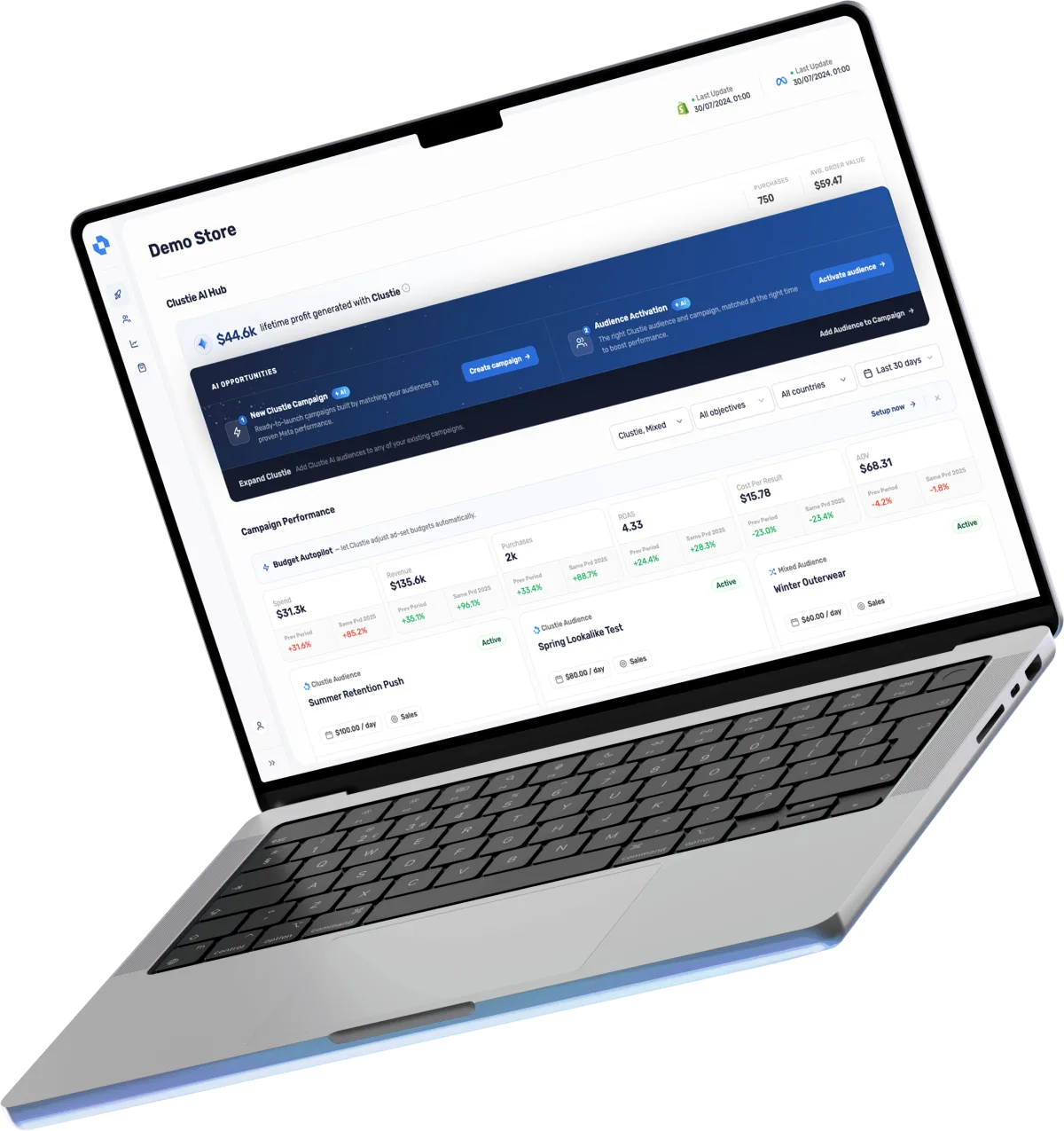 Clustie app interface